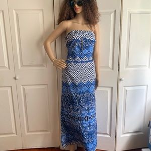 Strapless Blue Beautiful Dress